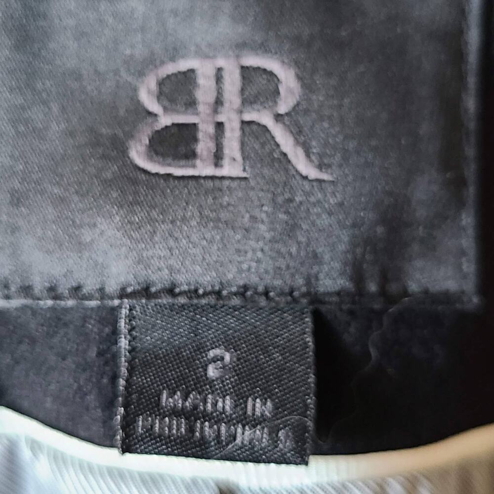 BANANA REPUBLIC Wool Cashmere Ruffled Lapel Button Front Black Blazer Women's 2 - Picture 8 of 11